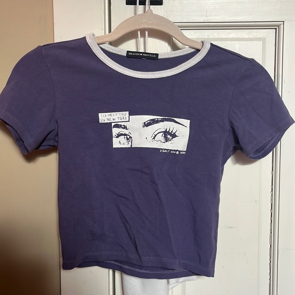 Brandy Melville New York Purple Crop Top